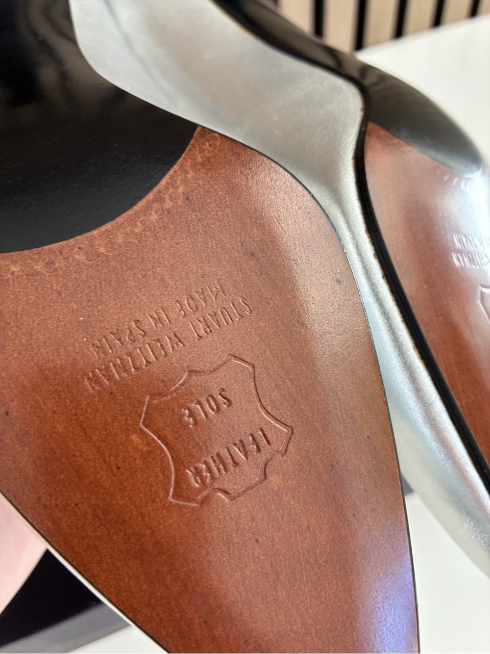 VTG STUART WEITZMAN Silver Leather Heels - Picture 6 of 8